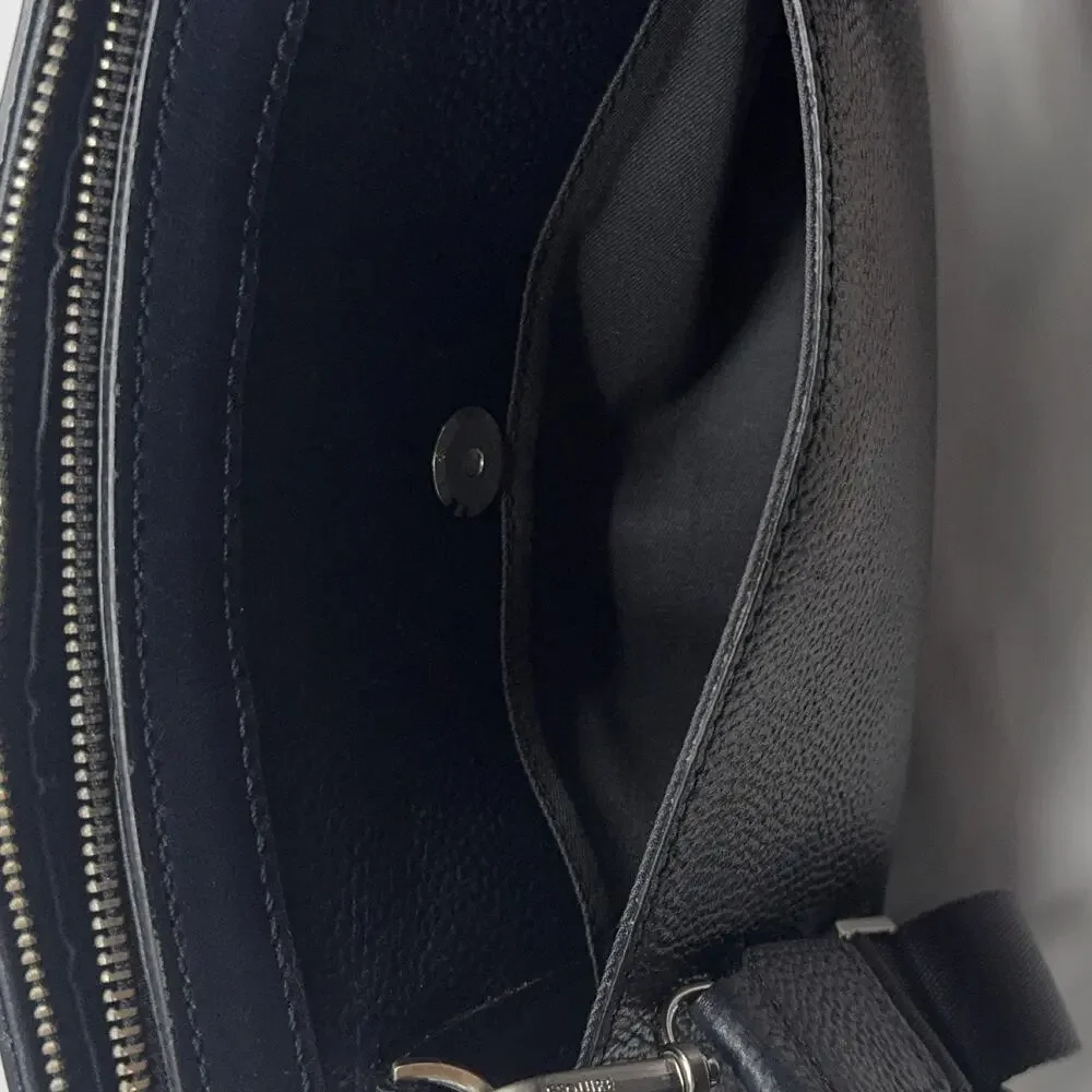 Crossbody Messenger Bag Dark Blue/Black Textured Material Esquire leather preppy